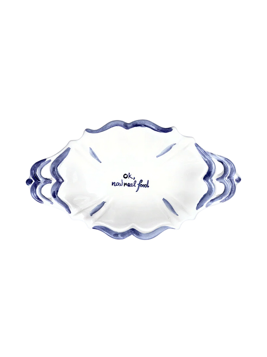 Scalloped Ceramic Serving Dish – “Ok, now real food”