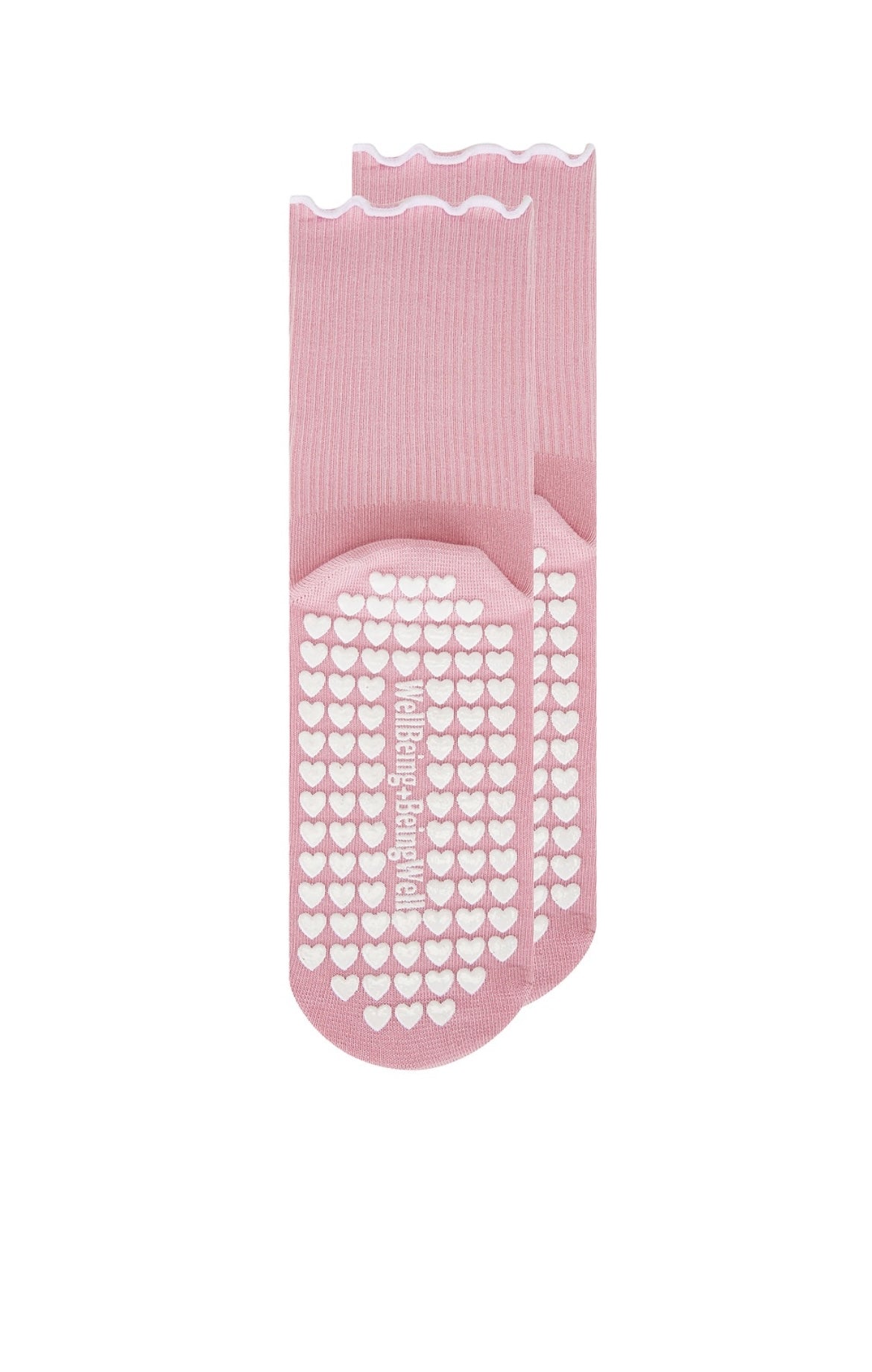 Pink Ruffle Heart Grip Socks