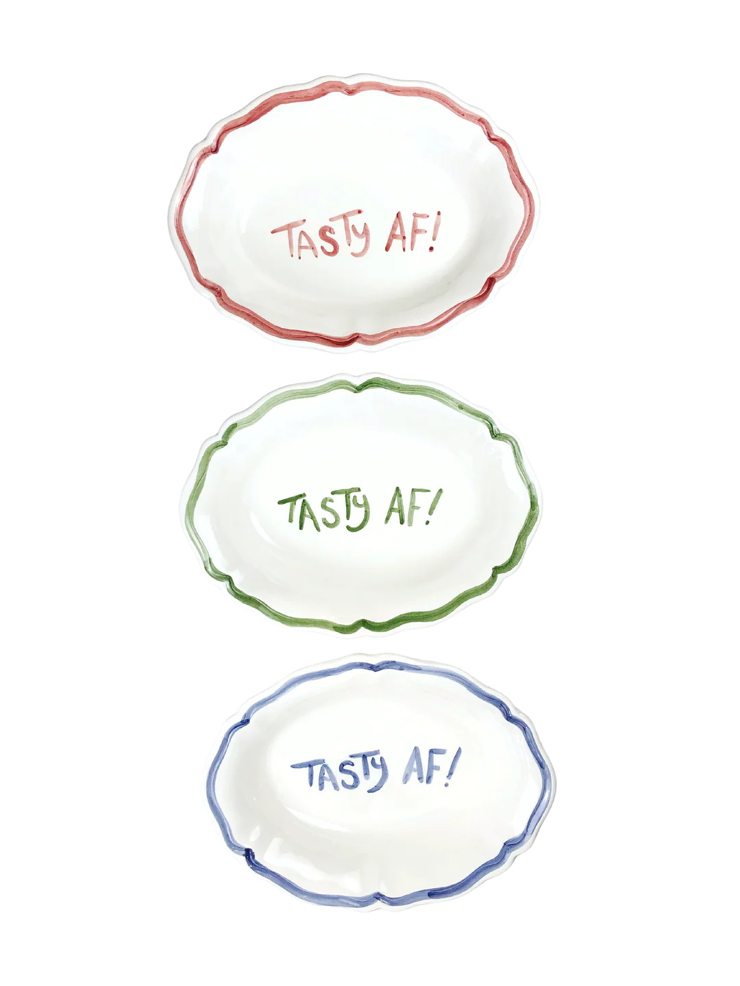 Oval Ceramic Serving Dish – “TASTY AF!”