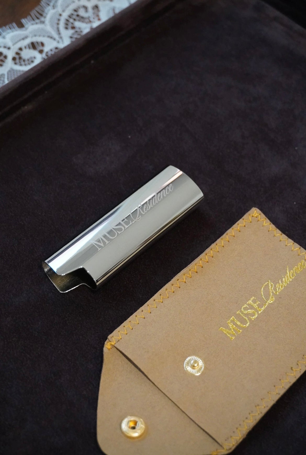 Silver lighter shell & pouch